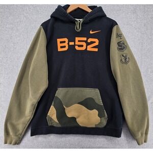 Nike Club Fleece B-52 Air Force Falcons Hoodie Men's L Black Camo M31076D Rare